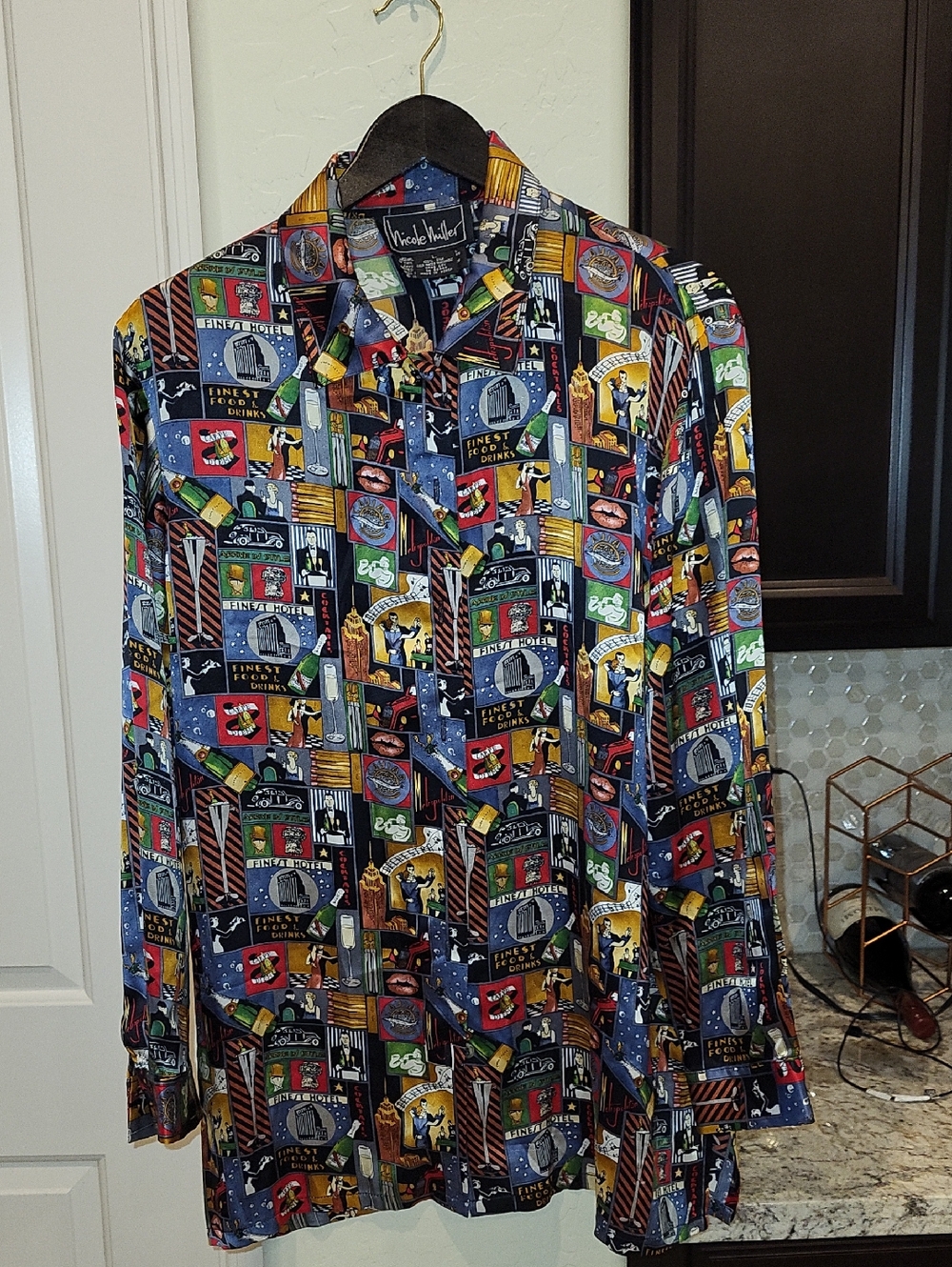 Nicole Miller Vintage Silk Shirt Sz Large